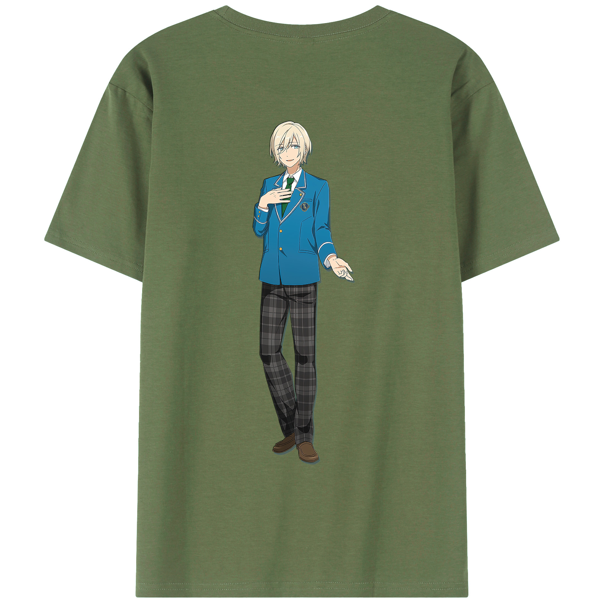 （画像用） あんさんぶるスターズ! Ensemble Stars 綿100％ メンズ半袖Tシャツ（バックプリント） 通気性
